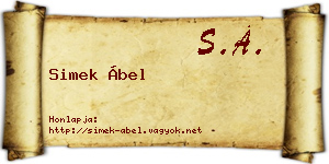 Simek Ábel névjegykártya