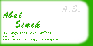 abel simek business card